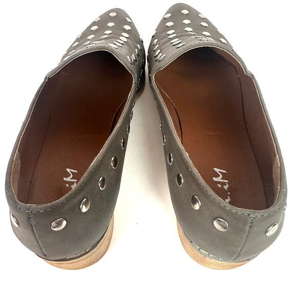 Miim Anthropologie Studded Scottie Loafers‎ US 10 Gray Punk Glam Slip On Flats - Picture 11 of 13